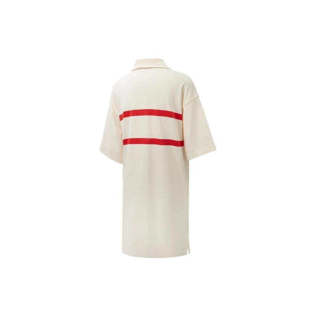 Puma Select Mmq Series Color Block Striped Casual Sports Polo Dress Women Dresses White 536542-65