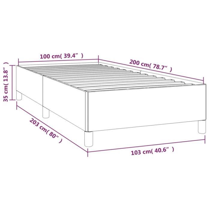 VidaXL Cadre de lit Noir 100x200 cm Velours347308