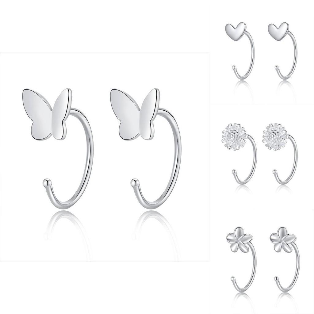 Charming Silver-plated Small Earrings With Cute Bowknot Design Perfect For Everyday Elegance