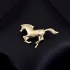 Chinese New Year Zodiac Horse Head Brooch Fashion Jewelry Metal Pony Badge Pin  Women