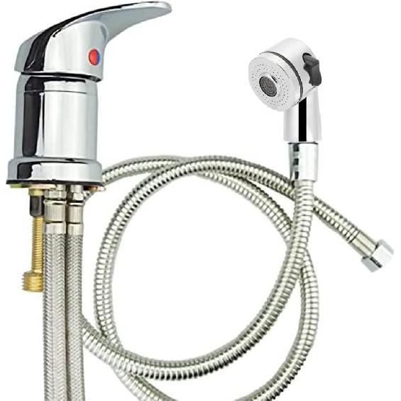 Salon Shampoo Bed Bowl Sink Basin Faucet or Backwash Unit,Shampoo Bowl Faucet with Hose and Shower Spray Head Wash Hair Sprayer,Chrome