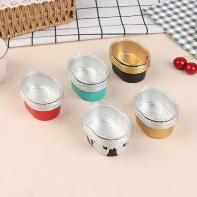 10Pcs Aluminium Folie Backen Tasse Hitzebeständig Kuchen Tassen Form Mit Deckel Cupcake