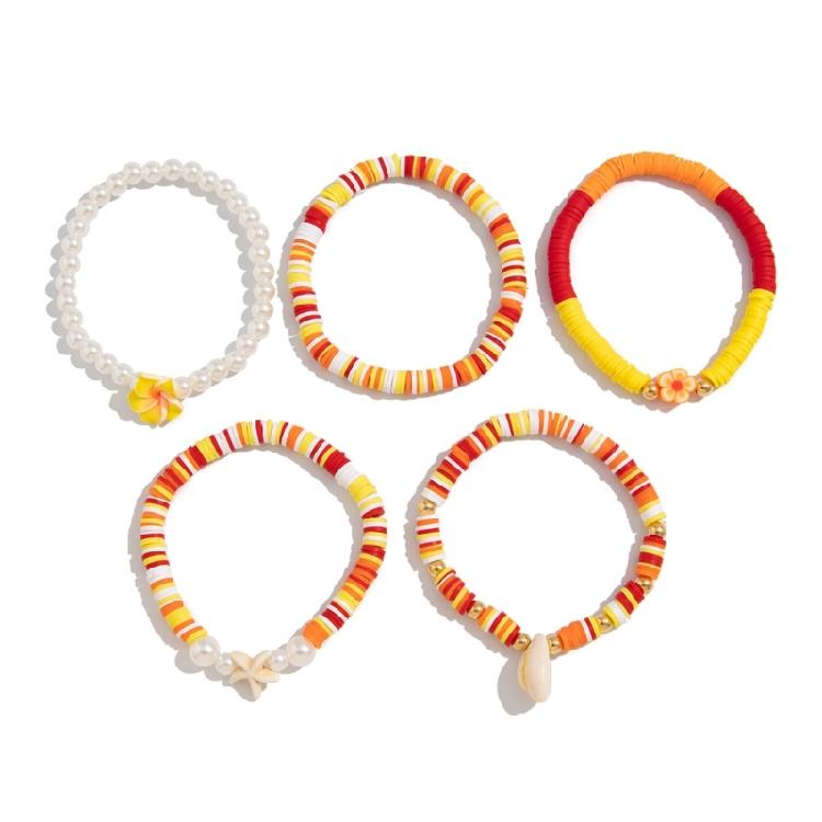 Stylish Soft Clay Bracelet Elastic Rope Colorful Bracelet Handmade Fashion Bracelet Stackable Bracelets for Adding Charm