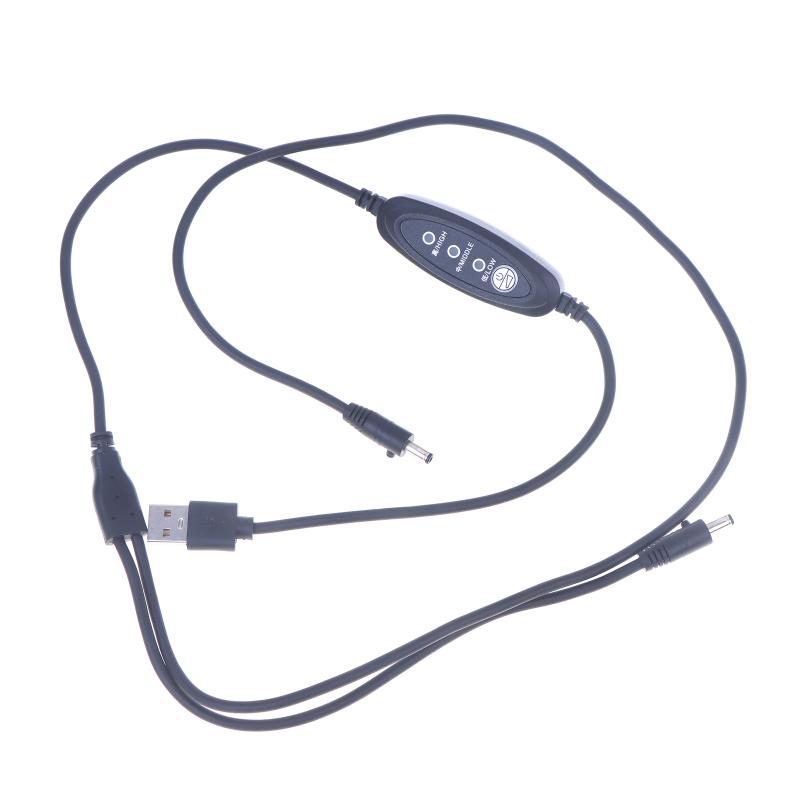 USB Regulátor rychlosti ventilátoru Adaptér konektoru Ventilátorový regulátor Nový 3stupňový nastavení síly větru Kabel pro chladicí oblečení