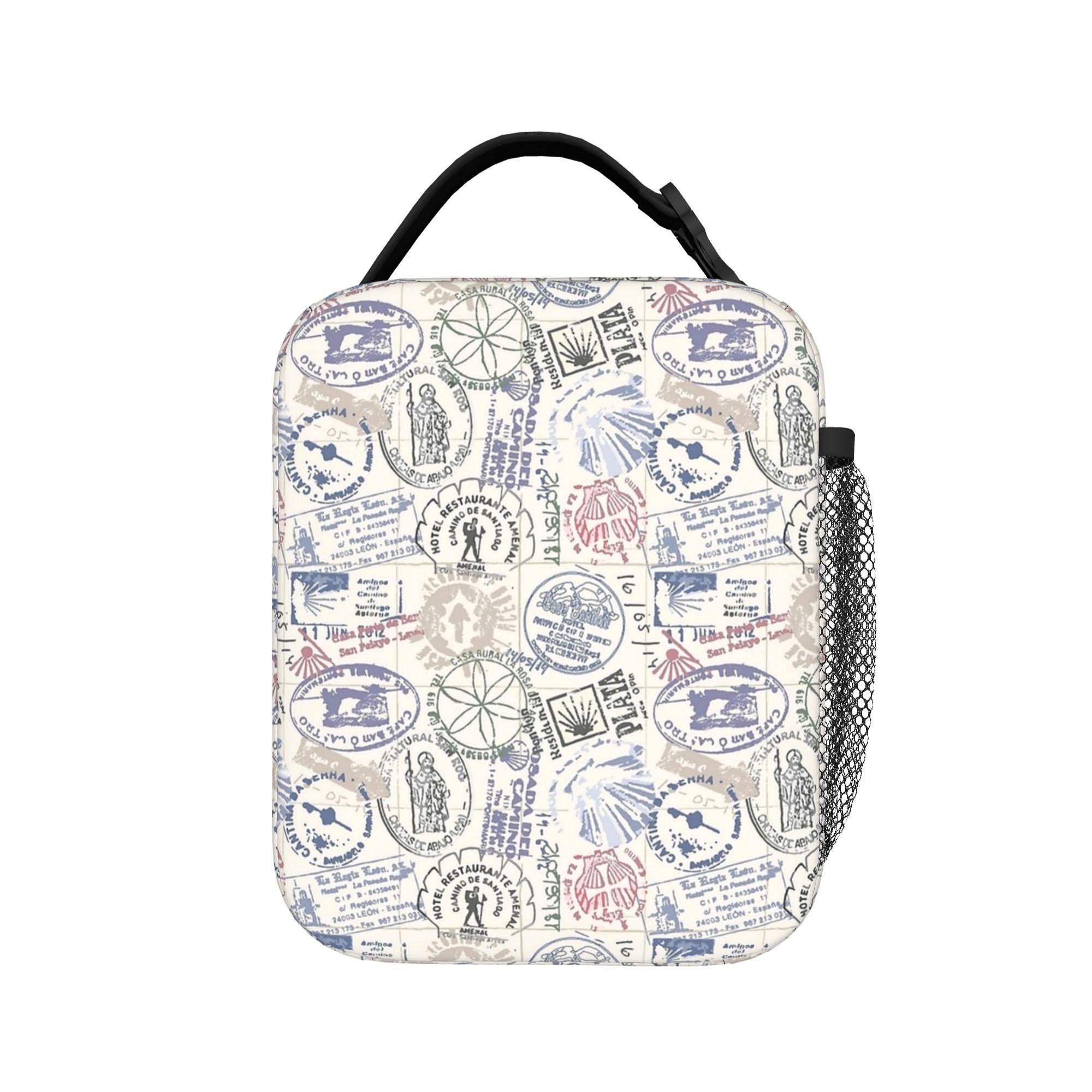 Pilgrims Passport Buen Camino Pilgrimmage Camino de Santiago Insulated Lunch Bag Lunch Container Tote Lunch Box Food Bag College One Size