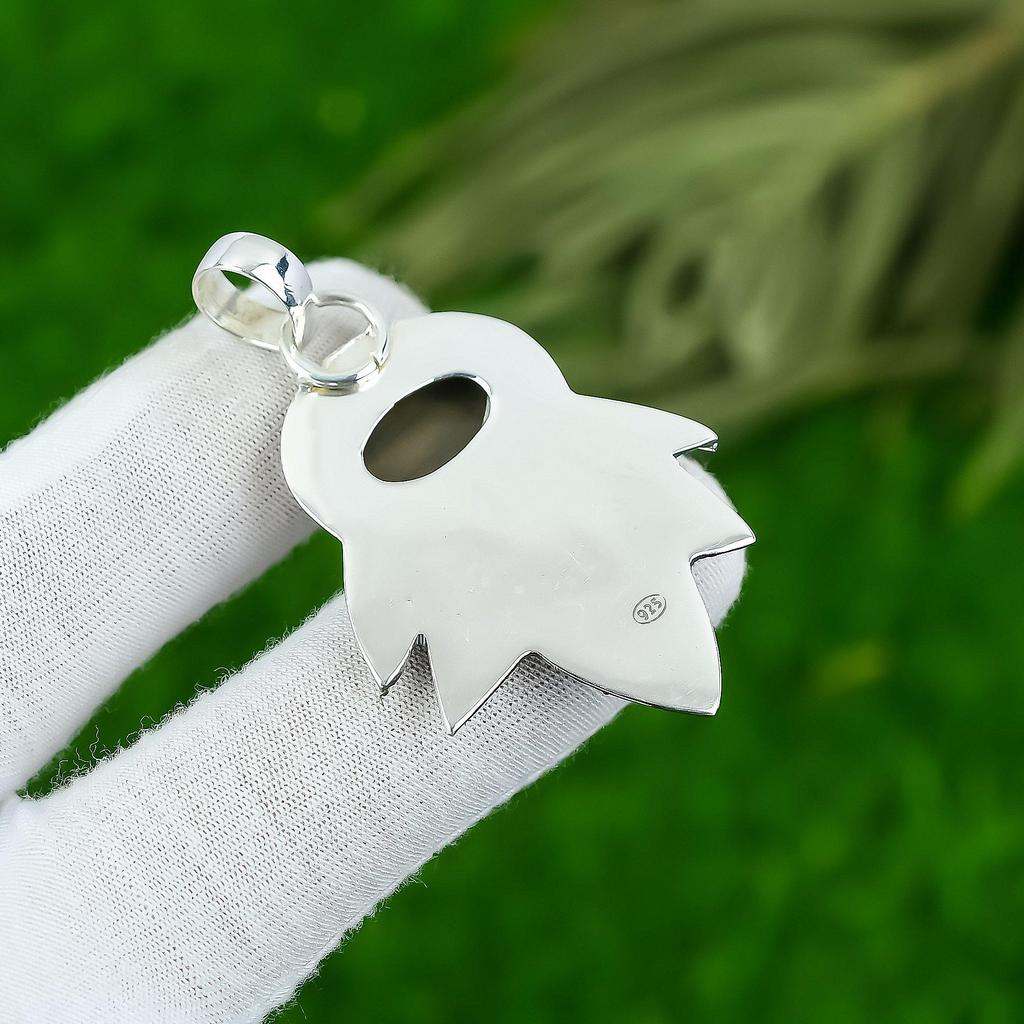 Natural Labradorite Rough Gemstone Jewelry 925 Sterling Silver Pendant For Women