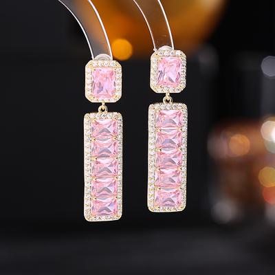 Mode-CZ-Quadrat-Ohrringe für Frauen, elegant, romantisch, Liebhaber, Geburtstagsgeschenke, Luxus-Markenschmuck