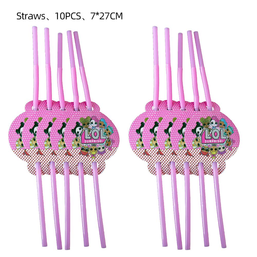 Surprise Doll Birthday Theme Decorations Backdrop Baby Shower Suppl Lol Party Cake Topper Balloon Paper Banner Plates Cups for Round Sensory Durable