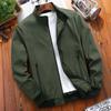 Men's Spring and Autumn Large Solid Color Stand Up Collar Casual Jacket