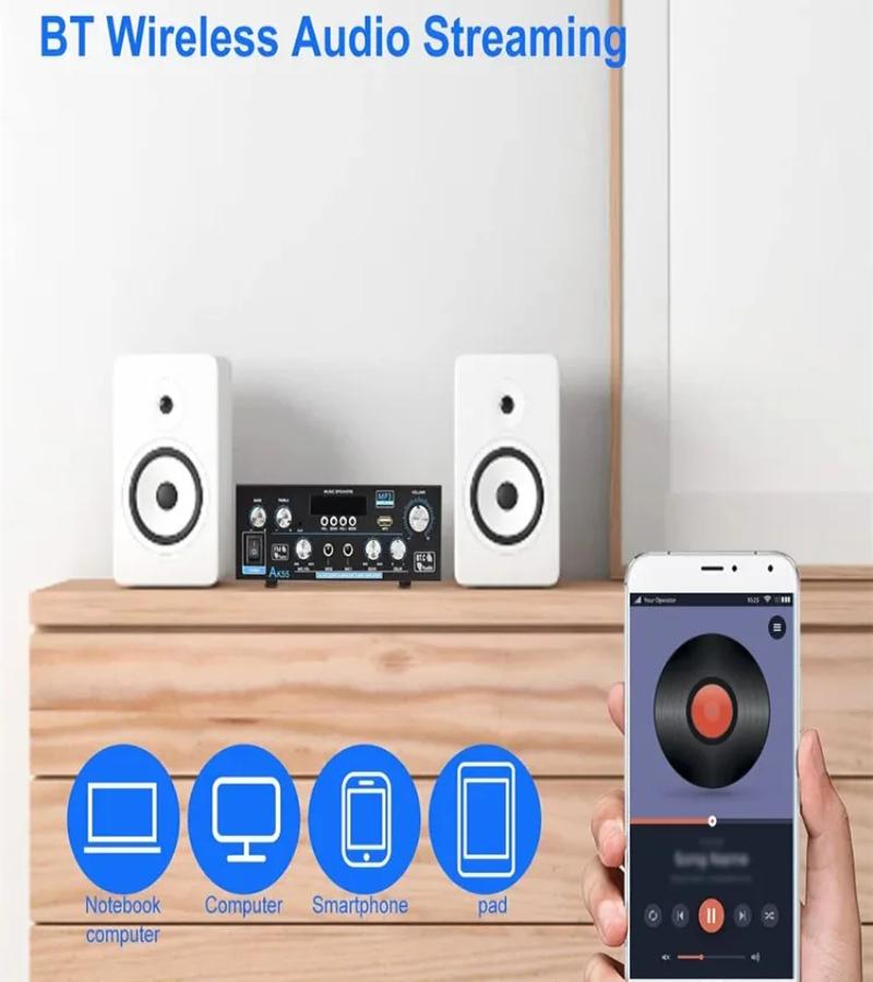 AK55 HiFi Digitalverstärker Kanal 2.0 Bluetooth Surround Sound AMP Maximale Leistung 90Wx2 Lautsprecher für Zuhause Auto BT 5.0 Audioverstärker