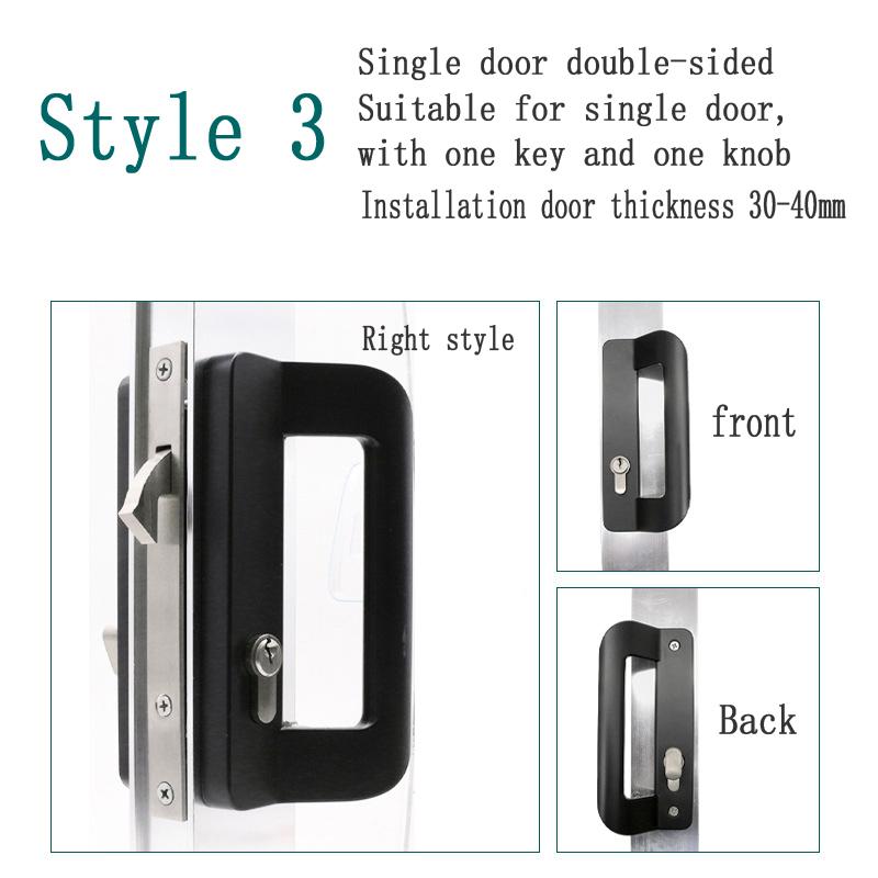 Aluminum Alloy Door Lock Hanging Door Handle Aluminum Frame Door Double Leaf Sliding Double Sided Sliding Door Lock