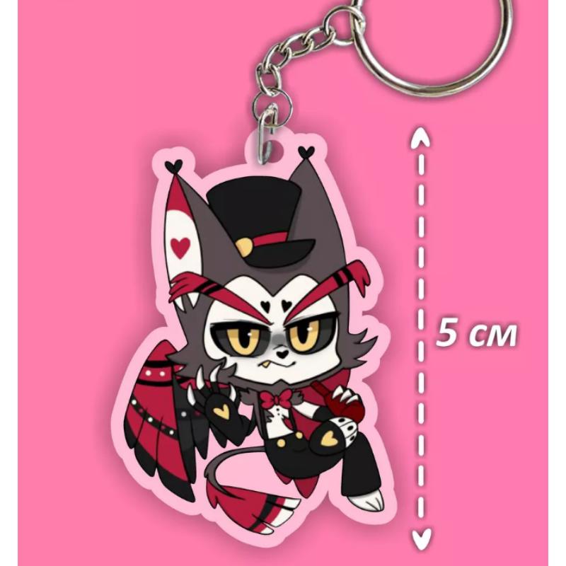 Acrylic Key Buckle for Alastor Lucifer Charlie Vaggie Husk Angel Dust Vox Anime Cartoons Acrylic Key Chain Pendant Birthday Gift