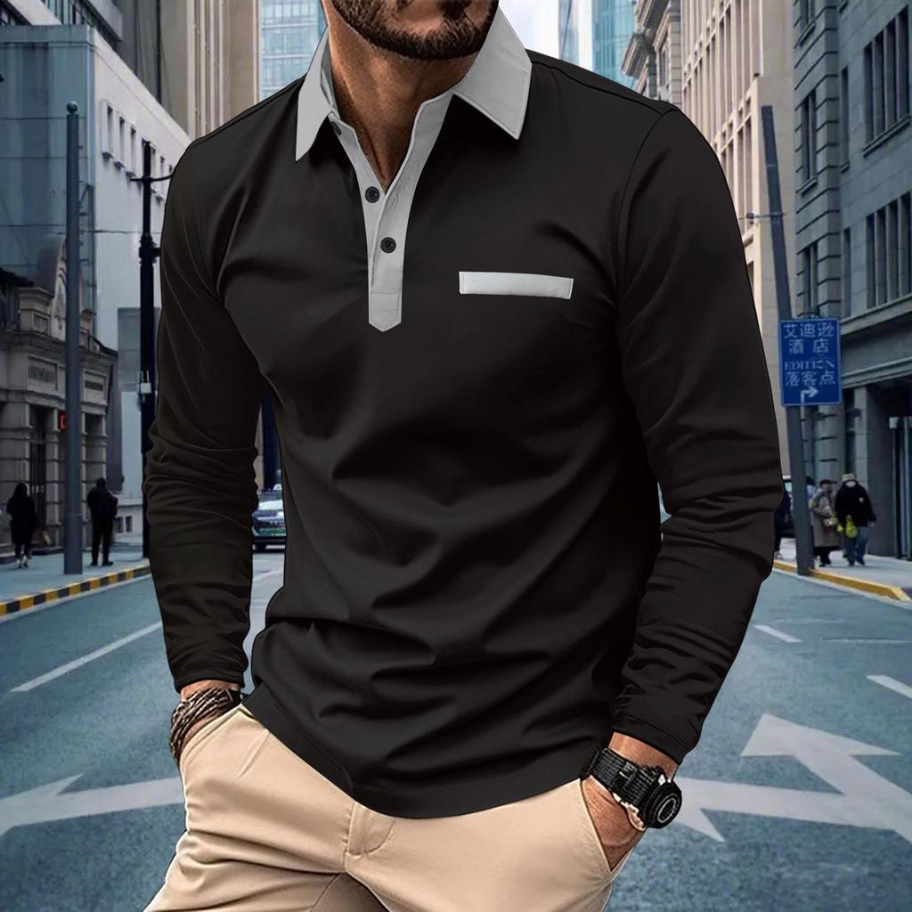 Mens Casual Long Sleeve  Shirt Classic Dress Cotton Top Lightweight Collared  Shirt With Pocket