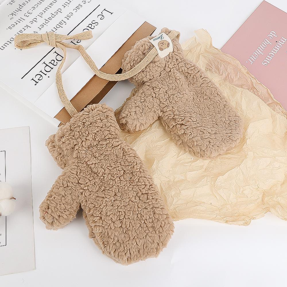 Niedliche Bären-Plüschhandschuhe für Herbst und Winter