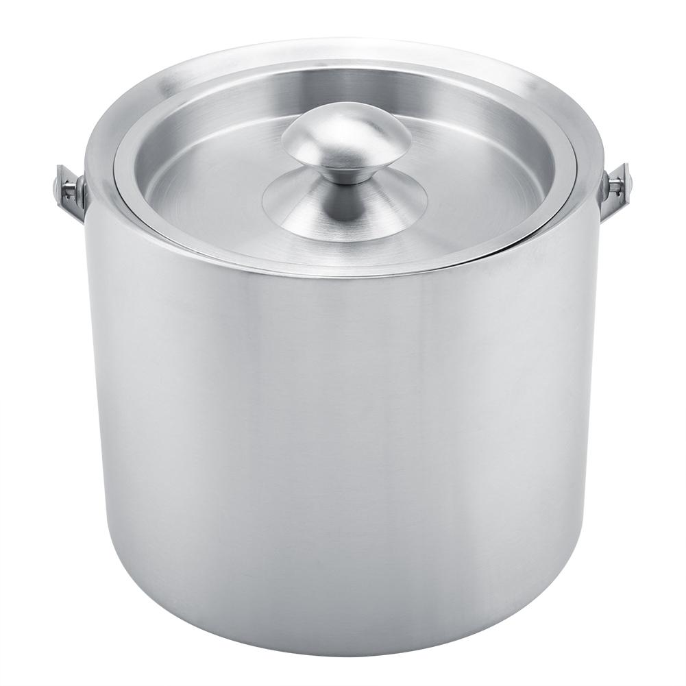 Stainless Steel Double Walled Ice Bucket with Cover for Wedding Parties (3L)