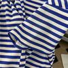 Women's Spring and Summer Round Neck Striped Casual T-shirt + Sports Shorts Two Sets