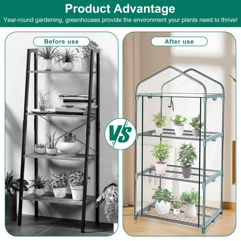 Garden Greenhouse Weatherproof Plant Grow House Cover Transparent Frost Protection Greenhouse Cover with Roll Up Double Zipper