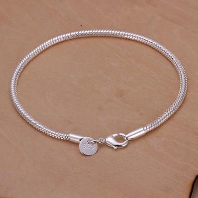 925 Sterling Silver 3MM Snake Chain Bracelets Fashion Hot Top Quality Jewelry Charm Cute Women Lady Wedding