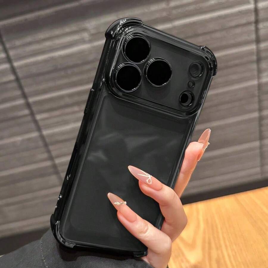 

Luxury Cushioned Shockproof Plated Transparent Phone Case For iPhone 17 16 15 14 13 12 11Pro Max Plus iPhone 13 чорний