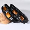 Tiger's Eye Stone Bracelet Men's Multi-layer Rope Leather Bracelet Stone Bracelet Magnet Buckle Bracelet Men's Jewelry