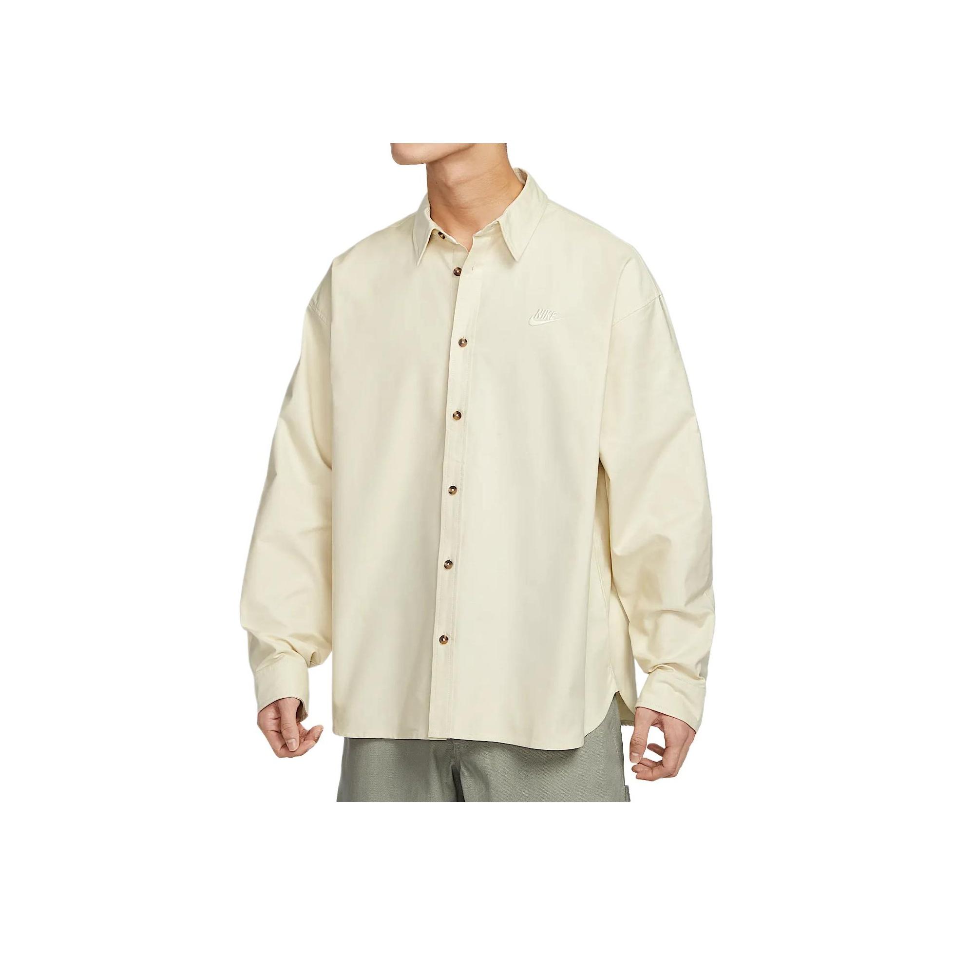 Nike Club Polo Comfortable Casual Long Sleeve Shirt Men shirts Light-Khaki HM9591-234 L