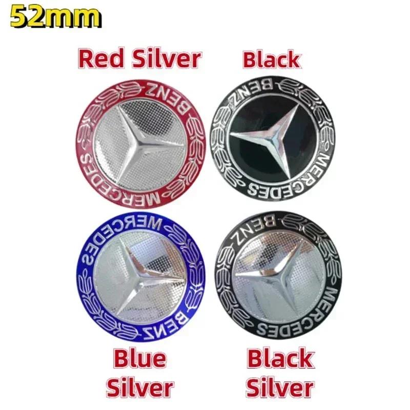 UKBCM1 2025 Hot For Benz Alloy 52mm Car Steering Wheel Center Logo Emblem Sticker for Mercedes Benz W212 W205 W211 W213 W210 W220 W204