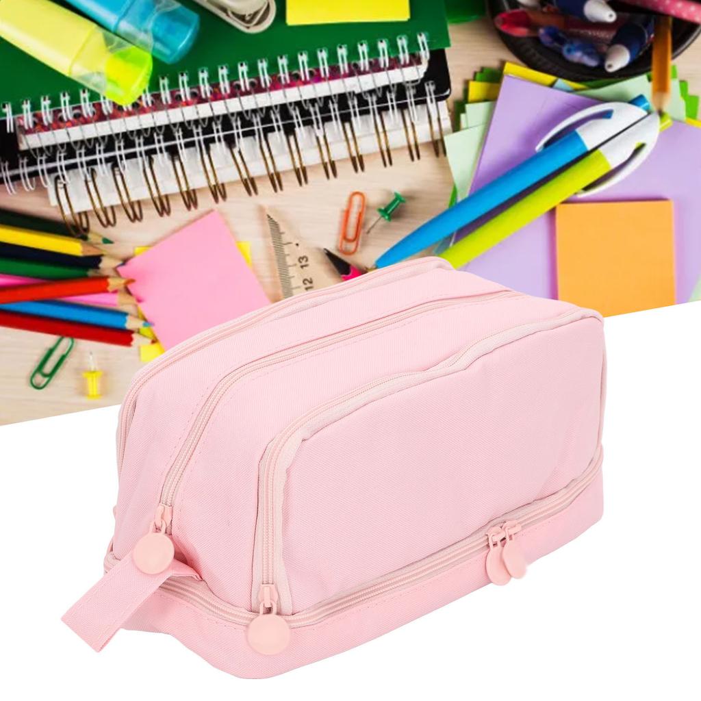 Large Capacity Pencil Case Dual Opening Pencil Bag Pencil Box Portable Multipurpose Pencil Pouch for School Library