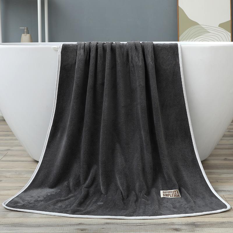 Badetuch Korallenfleece Einfarbiges Badetuch 70*140 Weich Saugfähig Verdickt Großes Handtuch Geschenk Strandtuch Neu