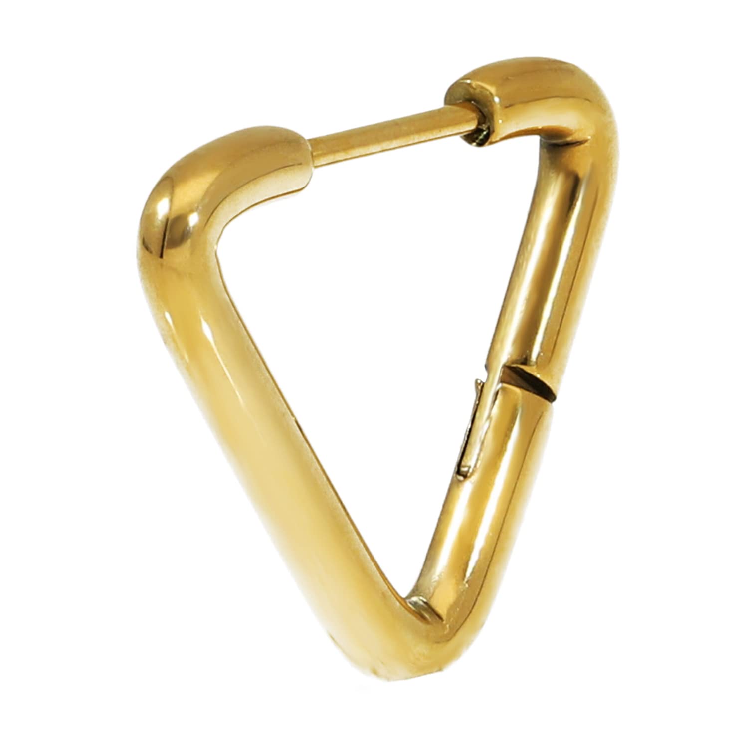 

Zanipolo Terzini Surgical Stainless Steel Gold Triangle Hoop Earring, Single Earring, Hypoallergenic