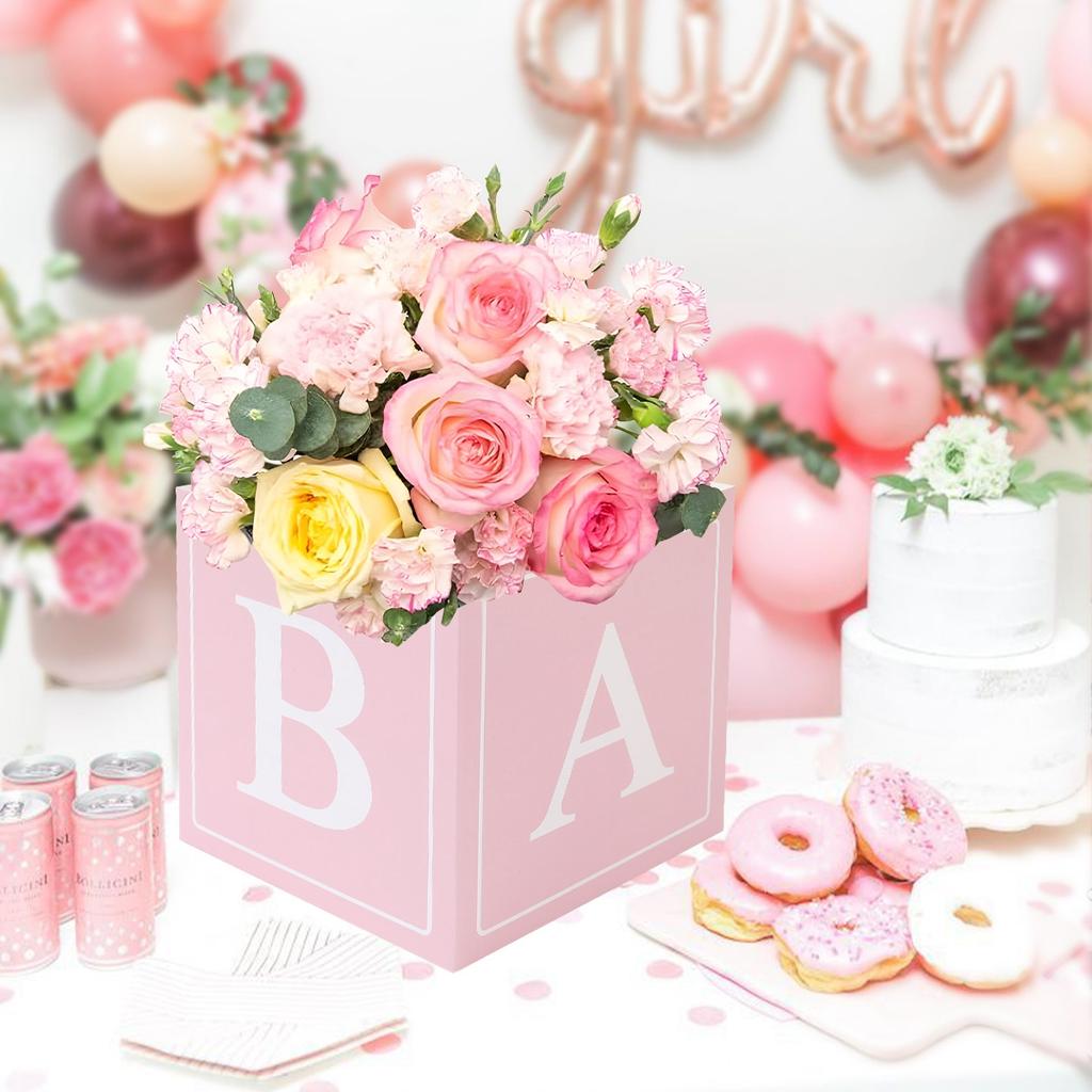 Caixas de Flores para Presente Aniversário Decoração de Festa Revelação de Gênero para Casa Caixa de Balões de Flores Feliz Aniversário Suprimentos para Festa Chá de Bebê
