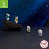 Twelfth Birthstone Flower Silicone Beads 925 Sterling Silver Diy Beaded Bracelet Accessories Bead Separator