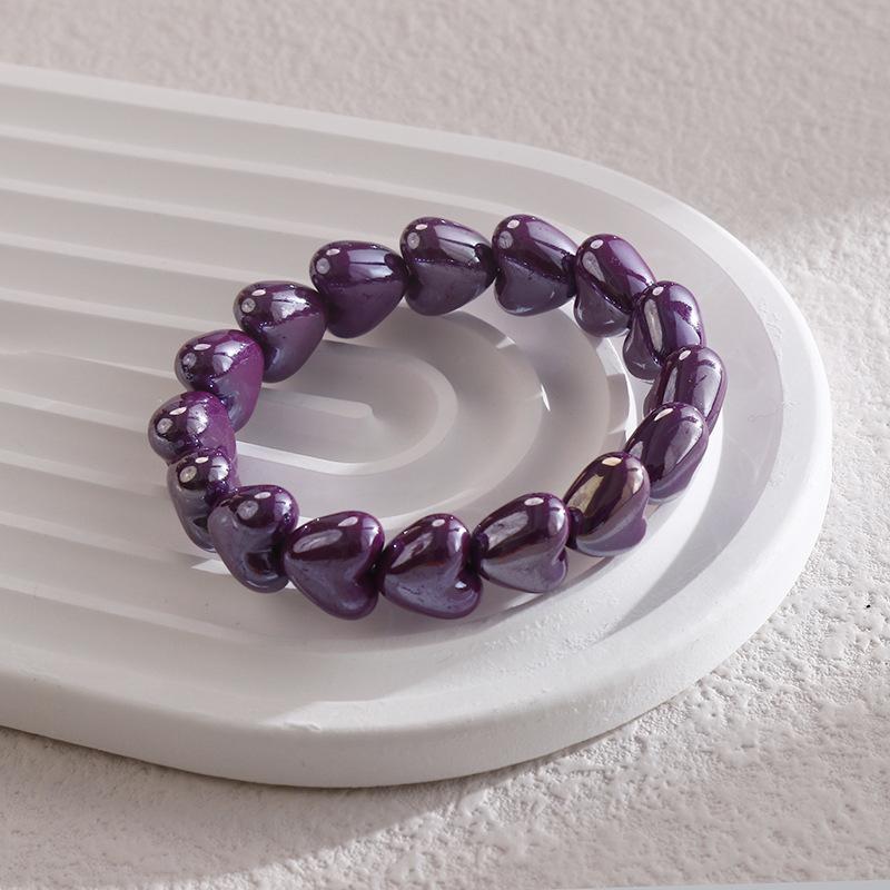 Heart Beaded Bracelet Fashion Casual Colorful Retro Women Jewelry for Mother s Day Gift 1 PCS F