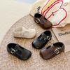Korean-style Baby Girl Leather Shoes, New Spring Model, Children's Single Shoes, T-strap Shallow Loafers, Stylish Princess Shoes for Girls