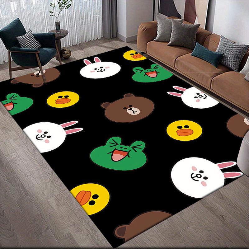 LINE FRIENDS Cute Style Square Area Rug, Non-Slip Floor Mat for Living Room, Perfect Gift for LINE FRIENDS Fans.chl