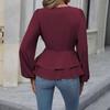 2025 Women's French Lace Slim Fit Waist-Cinched Long Sleeve Shirt