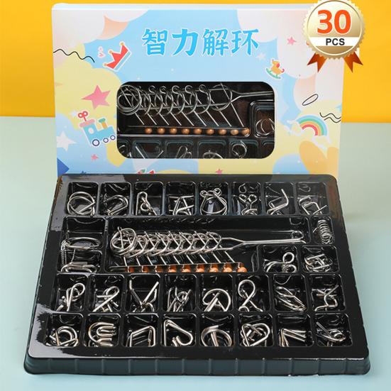 20/25/30/32/40Pcs/Set Metal Puzzle Ring Brain Teaser 3D Wire Puzzle Game Kids Adults