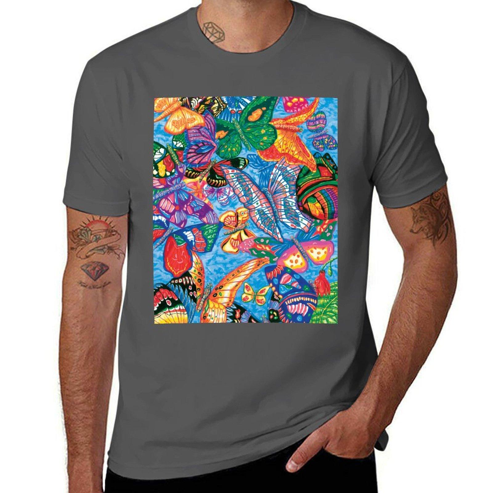 

Butterfly Mosaic TShirt Dry Fit Athletic Short Sleeve Shirt 4XL