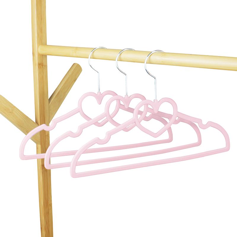 Child Flocking Hanger Home Drying Hanger 10pcs Non-slip Plastic Flocking Velvet Coat Flocked Custom Hanger Seamless Drying Rack