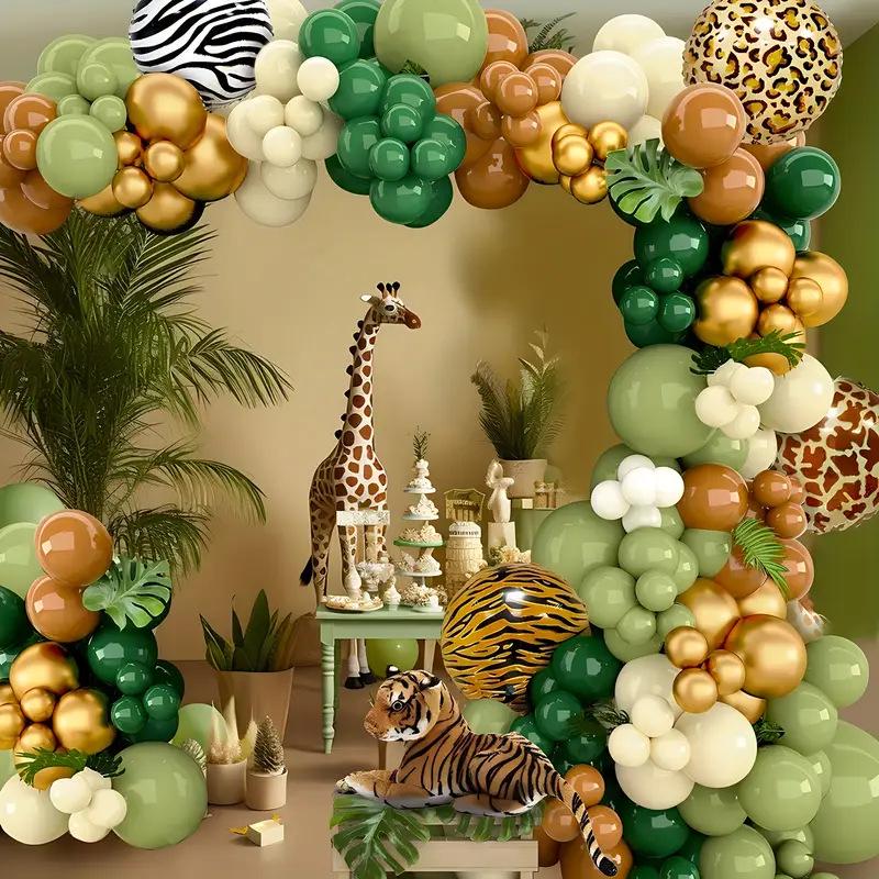 127-Piece Jungle Animal Balloon Arch Kit with Tiger and Leopard Prints