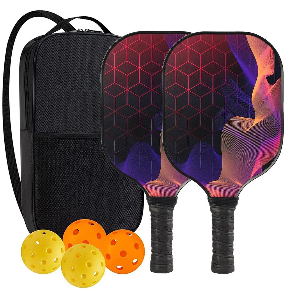 Pickleball-Schläger 2er-Set, Fiberglas-Pickleball-Set mit Pickleball-Schlägern und Tragetasche, Pickleball-Geschenke für Anfänger, Pickleball-Schläger-Set