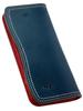 Zario Grande Men's Long Wallet, Genuine Tochigi Leather, Double Stitched, Made In Japan [ZAG-0016] (Navy X Red)
