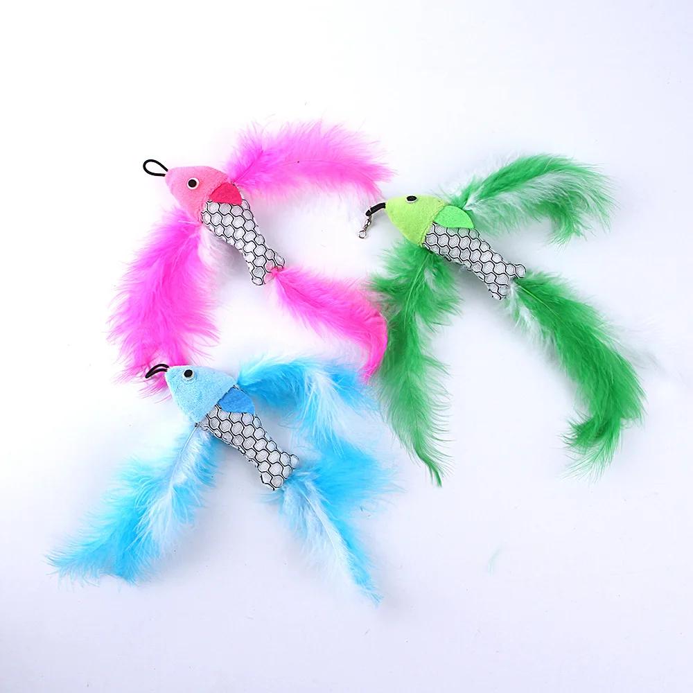 Flying Fish Replacement Head Funny Cat Stick Plush Toy Fishing Rod Replacement Head Pet Cat Toys Interactive Pet Products