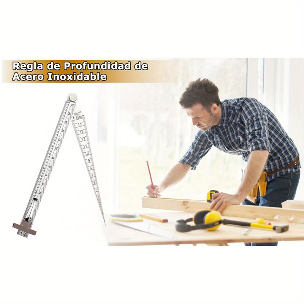 Depth Gauge Feeler Gauge Taper Gauge Stainless Steel Welding Taper Gap Gauge Depth Ruler Hole Inspection Tool Hole Size Gage