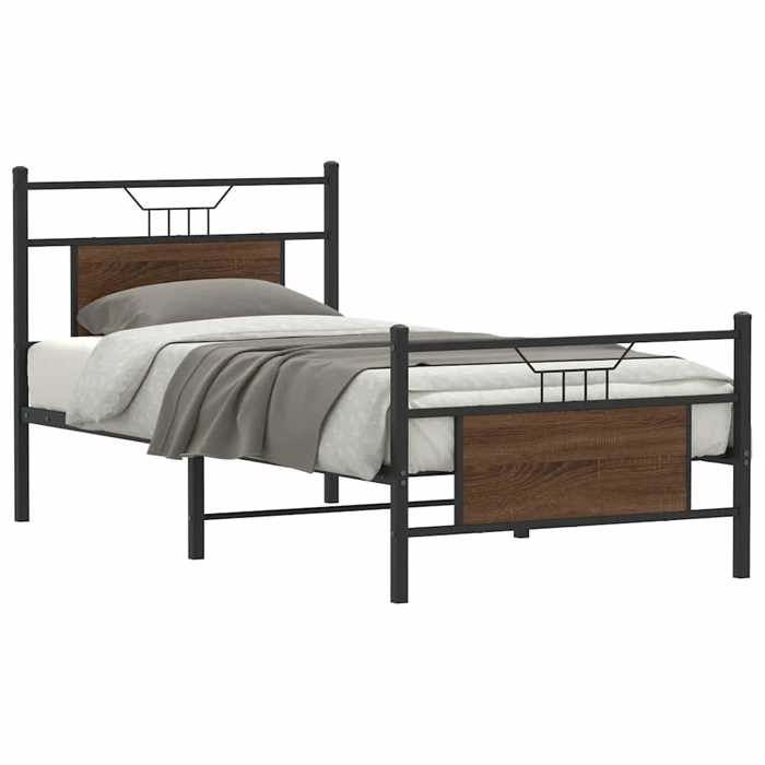 VidaXL Bed Frames Without Mattress Brown Oak 90x200cm Engineered Wood 4106852
