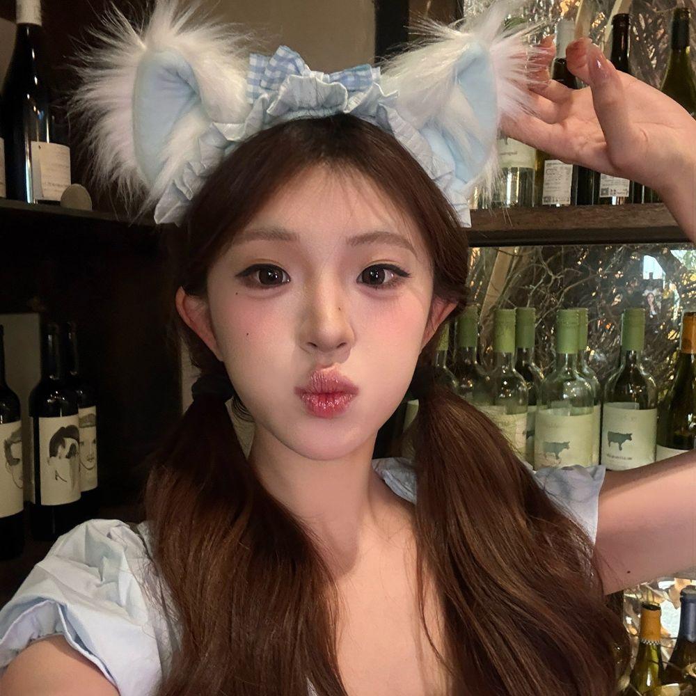 Comfort Plush Cat Ears Hair Decor Princess Style Fluffy Hair Hoop Sweet Kawaii Headband Women