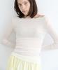 Peulmo See-Through Frill Long Sleeve Top [Light Beige]