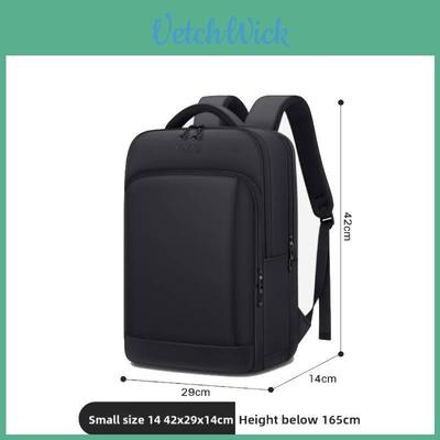 Mochila Impermeável Masculina de Tecido Oxford de Grande Capacidade com Alças de Amortecimento a Ar Para Viagens de Negócios