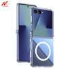 Luxury Transparent Acrylic Case for Samsung Z Flip 7 8 Magnetic Wireless Charging Cover for Samsung Galaxy Z Flip 7 6 5 Flip8