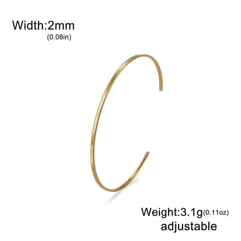 Minimalist Open Cuff Bracelet For Women Adjustable Titanium Steel Bangle Elegant Simple Versatile Jewelry Gift