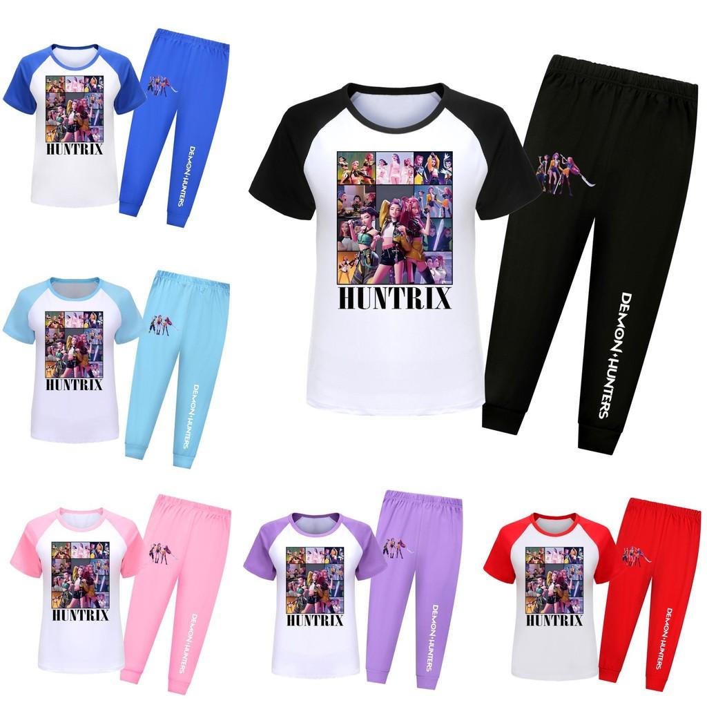 Kpop Demon Hunters Print Toddler Pajama Suit With Soft Cotton Material For Comfortable Nightwear